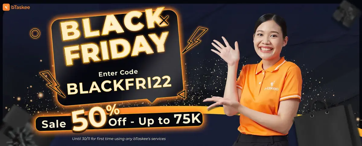 Black Friday | bTaskee Tặng Voucher 50% Cho Tất Cả Dịch Vụ