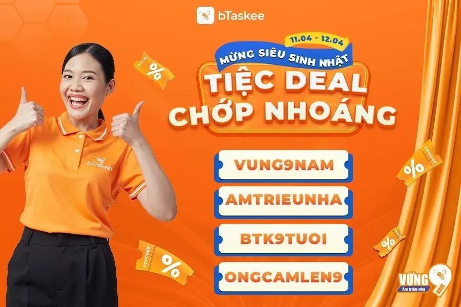 Sinh Nhật 9 Năm bTaskee - Nhận Ngay Khuyến Mãi Flash Code!