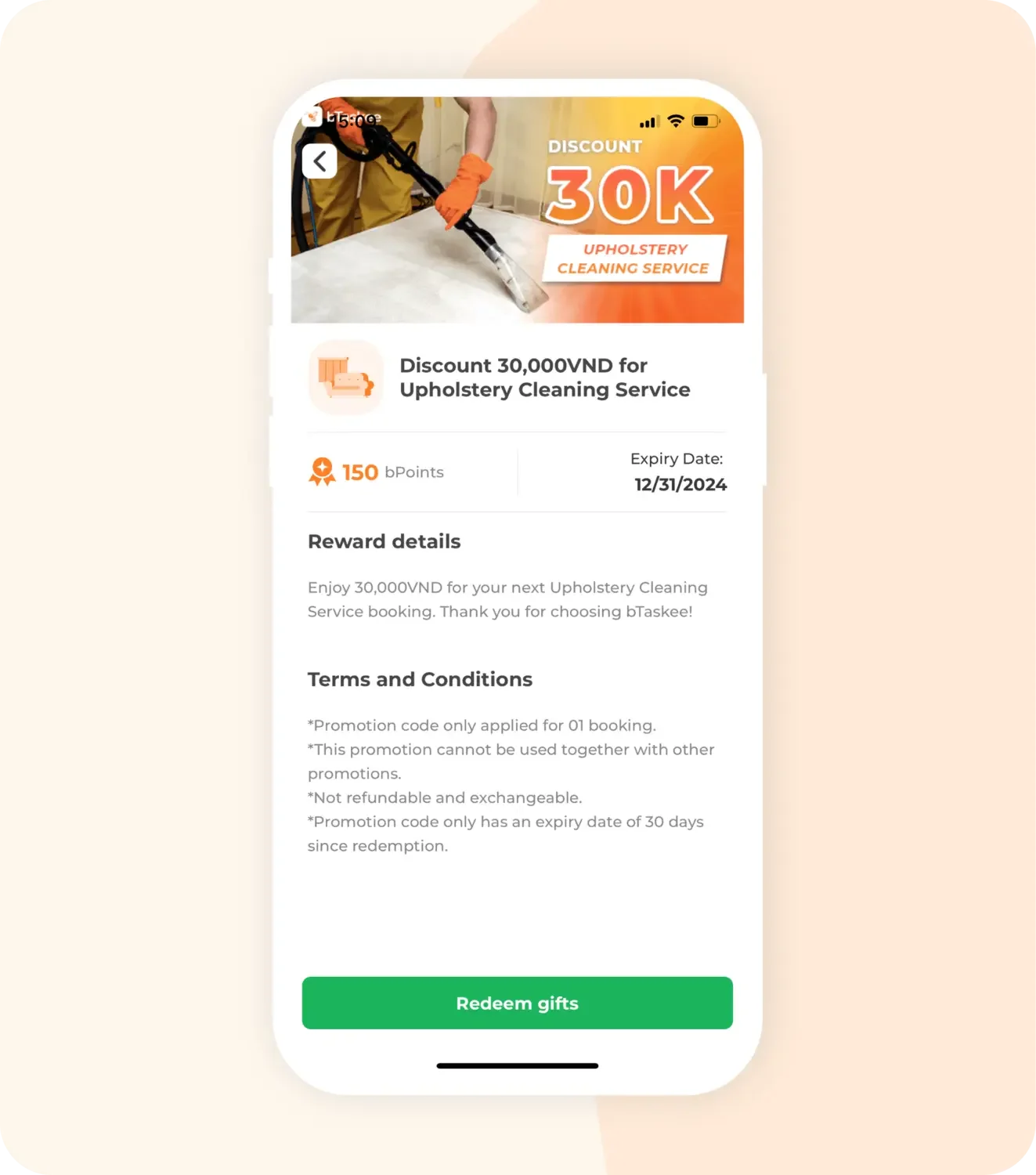 Earn points after each task booking