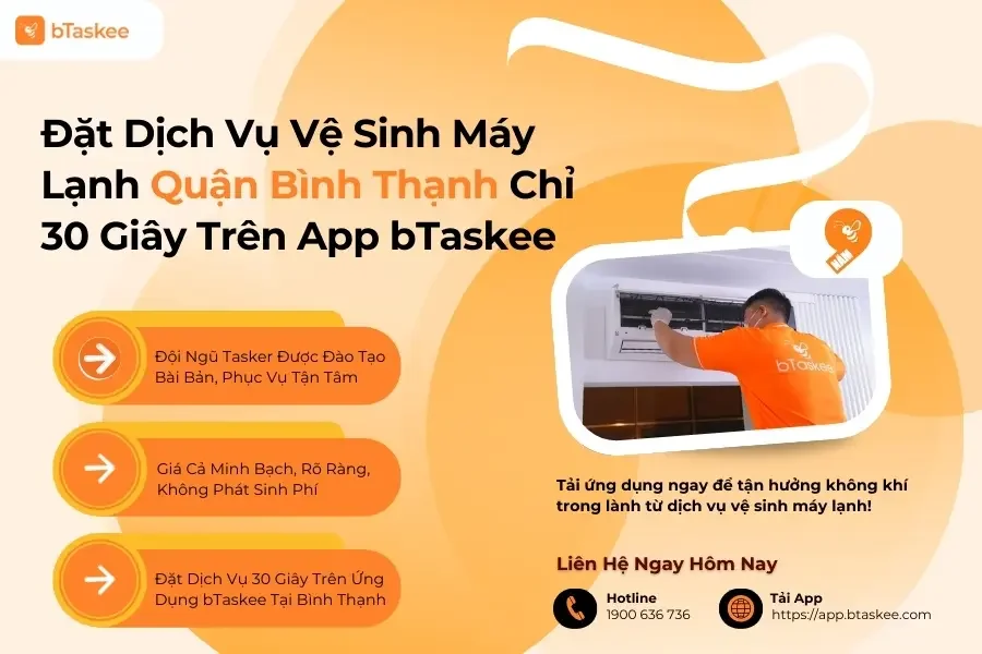 Đặt Dịch Vụ Vệ Sinh Máy Lạnh Quận Bình Thạnh Chỉ 30s Trên App