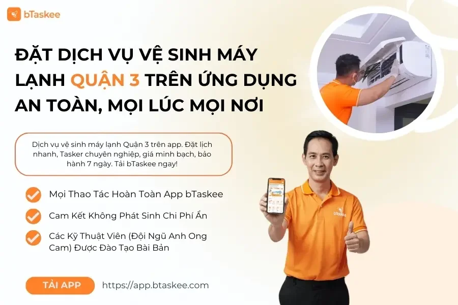 Đặt Dịch Vụ Vệ Sinh Máy Lạnh Quận 3 Trên Ứng Dụng An Toàn, Tiện Lợi