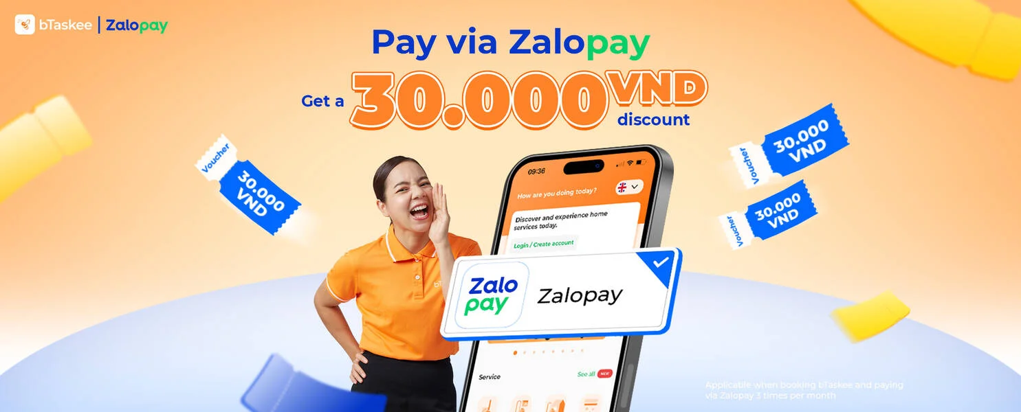 bTaskee và Zalopay: Đón ưu đãi hời, việc nhà thêm thảnh thơi!